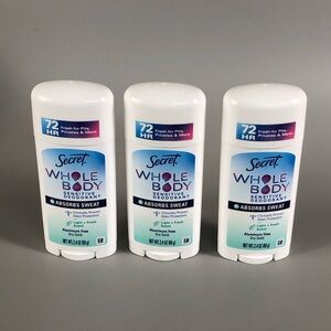 Secret Whole Body Sensitive Deodorant - 3 Pack - White